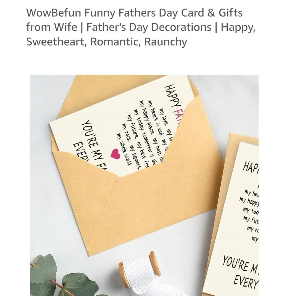 Romantic Fathers Day Card for Husband Soulmate Favorite Everything 5x7